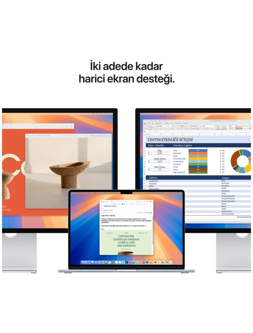 Apple MacBook Air M4 16GB 256GB SSD macOS 15" Taşınabilir Bilgisayar Gece Yarısı MW1L3TU/A